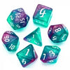 Acrylic Blue/Red glitter Dice 7-Die Set