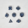 Silver & Blue Arrowed Metallic Dice