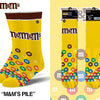 M&Ms Pile Yellow - Mens Crew Straight Socks