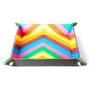 Velvet Folding Dice Tray w/ Leather Backing: Leather Rainbow (OOS)