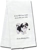 Shih Tzu, Black & White - Towel