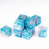 Acrylic Glitter 16mm D6 Dice (Counters) Pink & Blue 12-die set