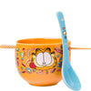 Garfield Junk Food Pattern Ramen Bowl with Chopsticks & Spoon