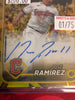 2024 Topps Chrome Gilded José Ramírez Autograph #CGA-JRA Yellow/Gold /75 (01/75)