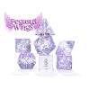 Holographic Dice - "Pegasus Wings" - Heliotrope with Glitter - 11pc Set