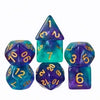 Acrylic Color Blend Glitter Dice Blue/Purple 7-Die Set
