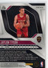 back of Jaylon Tyson 2024-25 Panini Prizm #228 Red Ice RC Cleveland Cavaliers