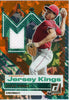 Chase Burns 2025 Panini Donruss Prospect Jersey Kings Orange Ice Relic #PJK-CB - Cincinnati Reds front