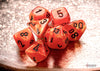 Vortex Mini-Hedral Orange/Black 7-Die Set