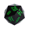55mm D20 (Solid Black w/ Green Numbers) (OOS)