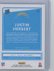 Back of Justin Herbert 2020 Donruss Optic Rated Rookie 153 Los Angeles Chargers card