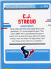 C.J. Stroud 2023 Panini Donruss Optic Rated Rookie #244 Houston Texans back