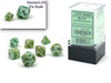 Chessex Marble Mini Polyhedral 7 Die Set Green/Dark Green - Sweets and Geeks