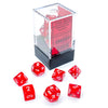 Chessex Translucent Mini Polyhedral 7 Die Set Red/White - Sweets and Geeks
