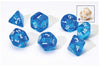 Sirius Blue Translucent 7 Dice Set - Sweets and Geeks